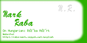 mark raba business card